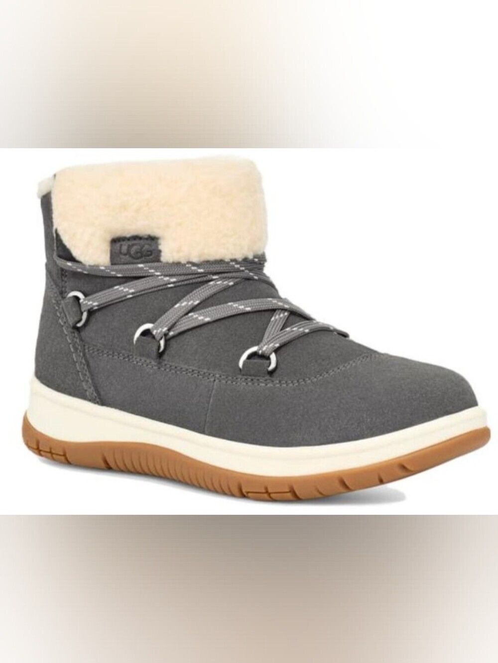UGG Lakesider Heritage Lace 'Charcoal' Sneaker Boots Size 10 MSRP $159.99